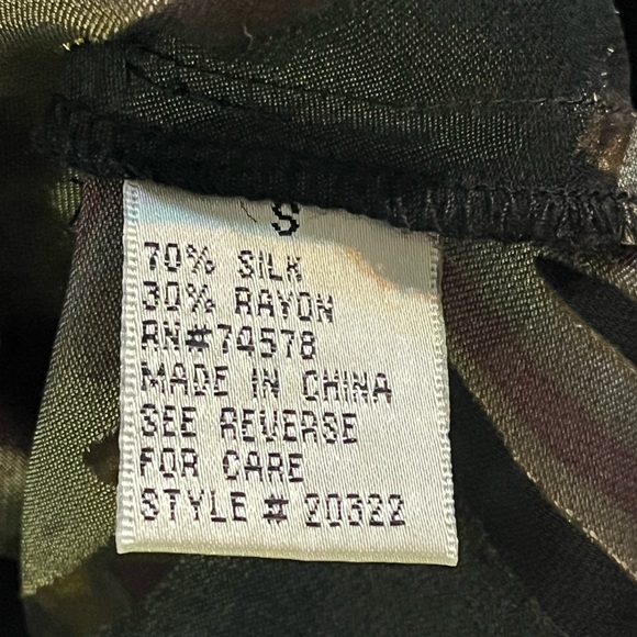 CACHE Black & Pink Floral Silk-Blend Top Sz S - Picture 4 of 6